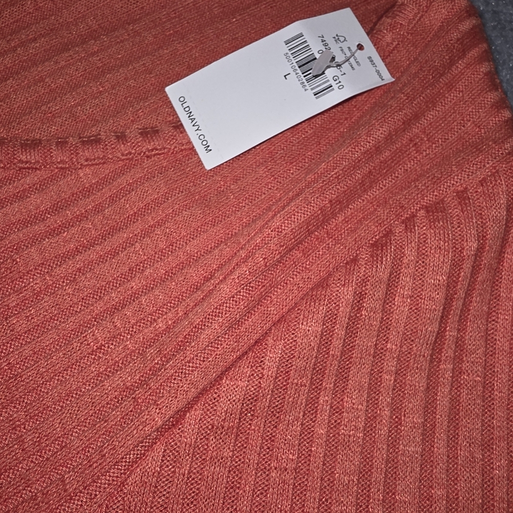 Nwt Orange Ribbed Tee - Picture 3 of 4